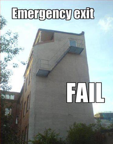 Emergency exit #Epic fail